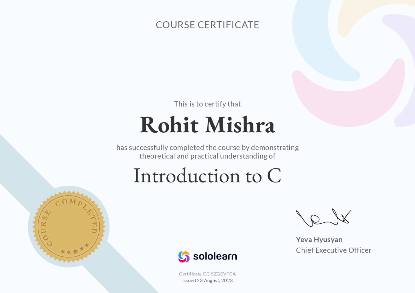 Certificate 1